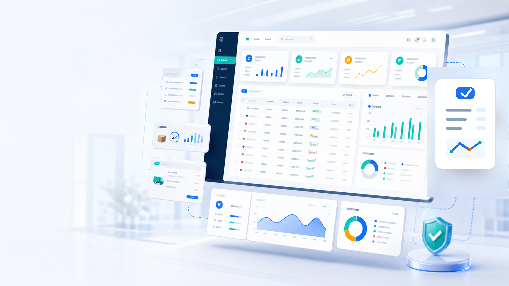 福泽ERP 跨境 ERP 工作台商务场景图